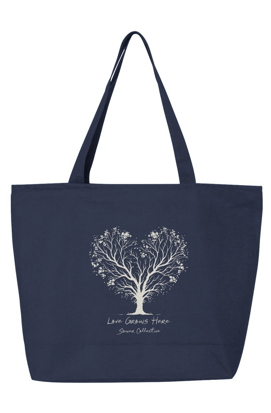 Love Grows Here Zippered Tote Bag