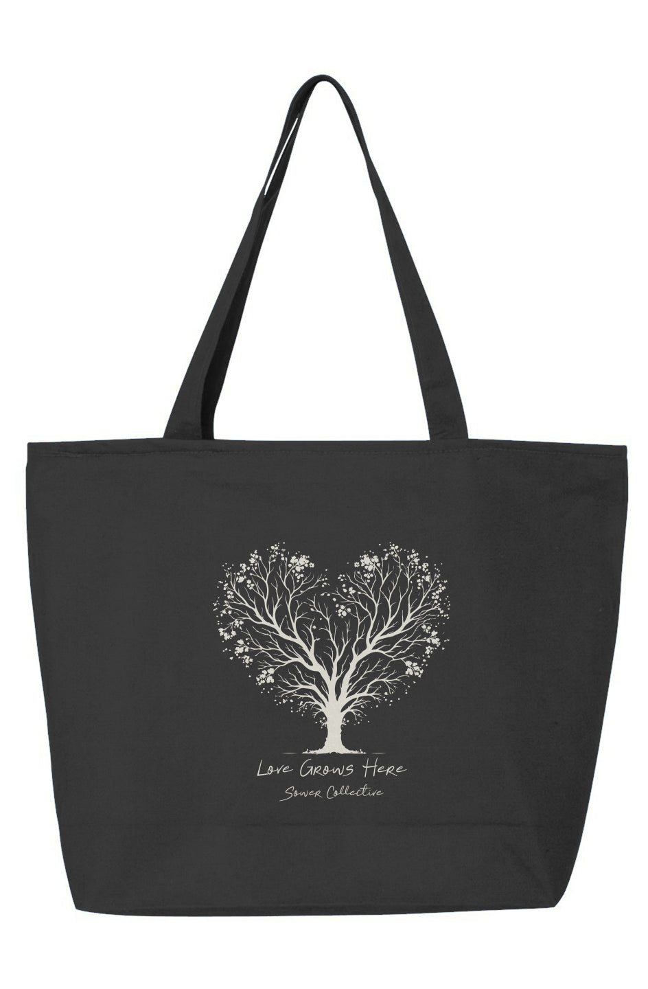 Love Grows Here Zippered Tote Bag