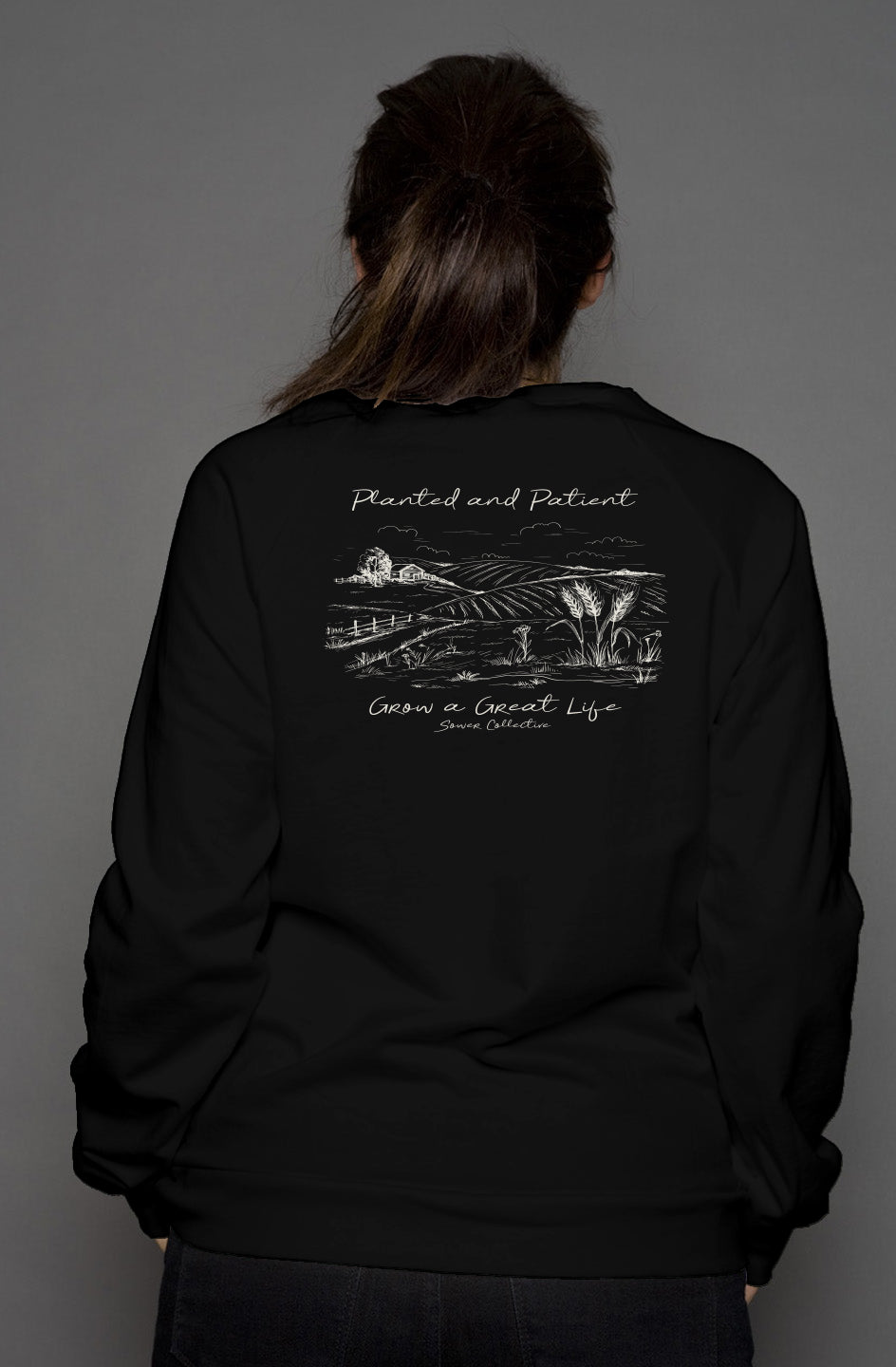 Planted and Patient crew neck sweatshirt