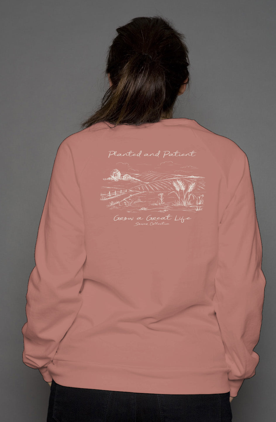 Planted and Patient crew neck sweatshirt