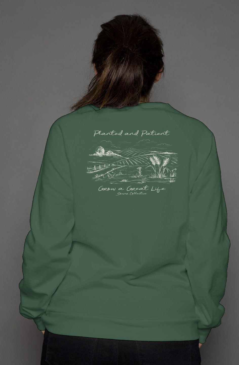 Planted and Patient crew neck sweatshirt