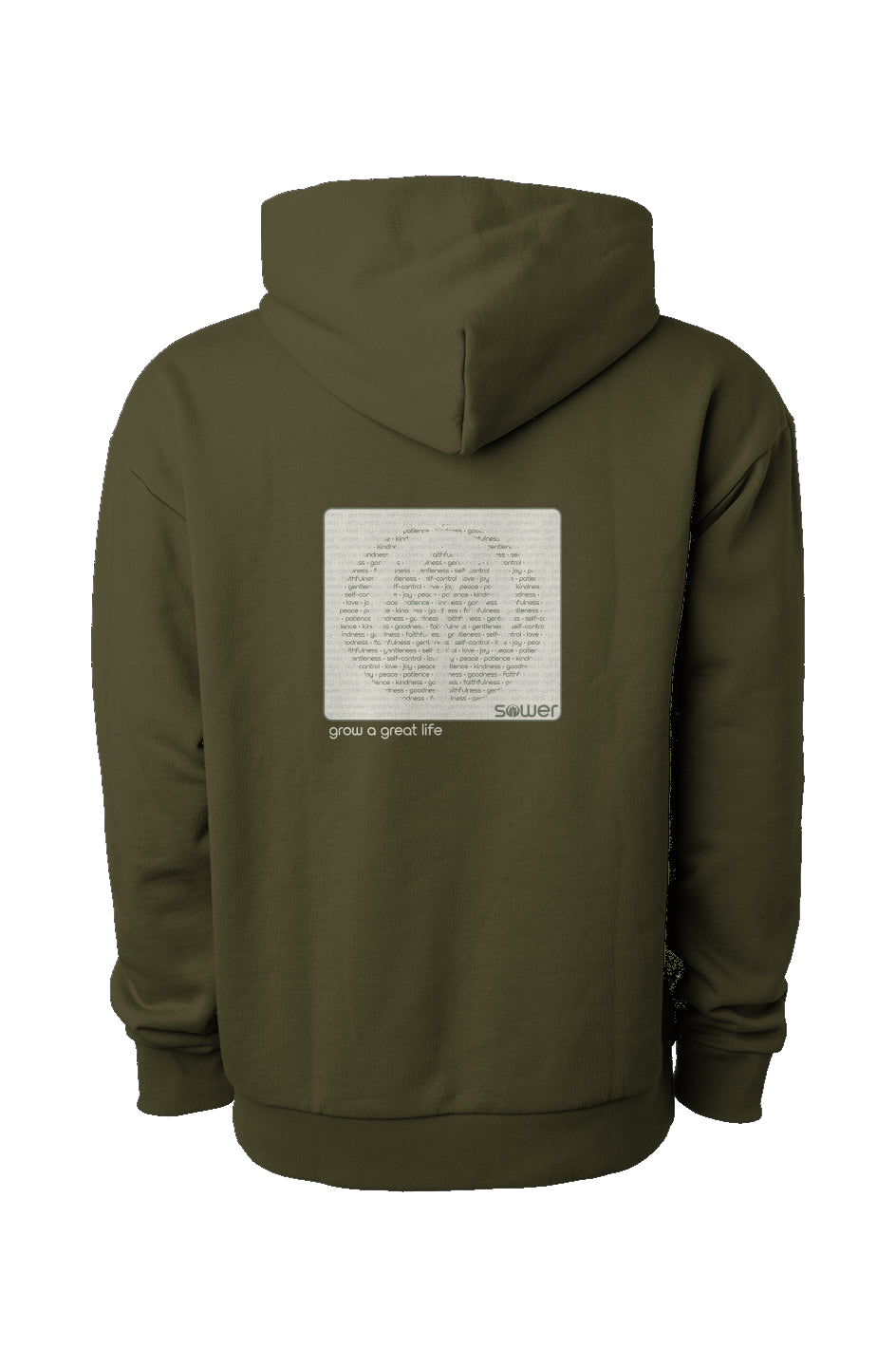 Premium Icon Collection - Fruits of the Spirit Ombre Hoodie (Olive Green)