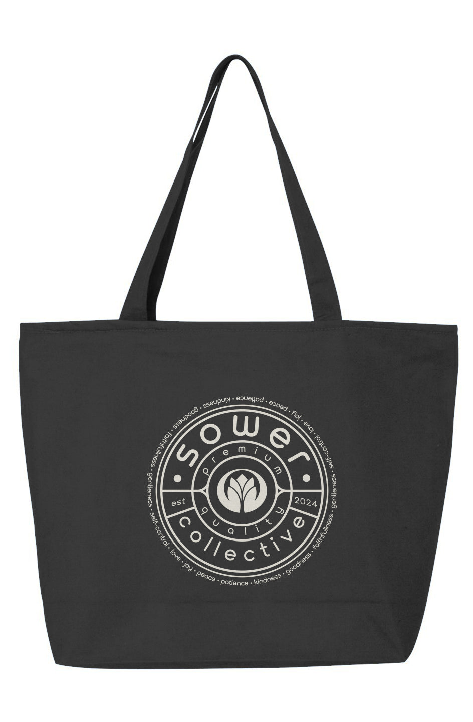Fruits of the Spirit Button Zippered Tote Bag