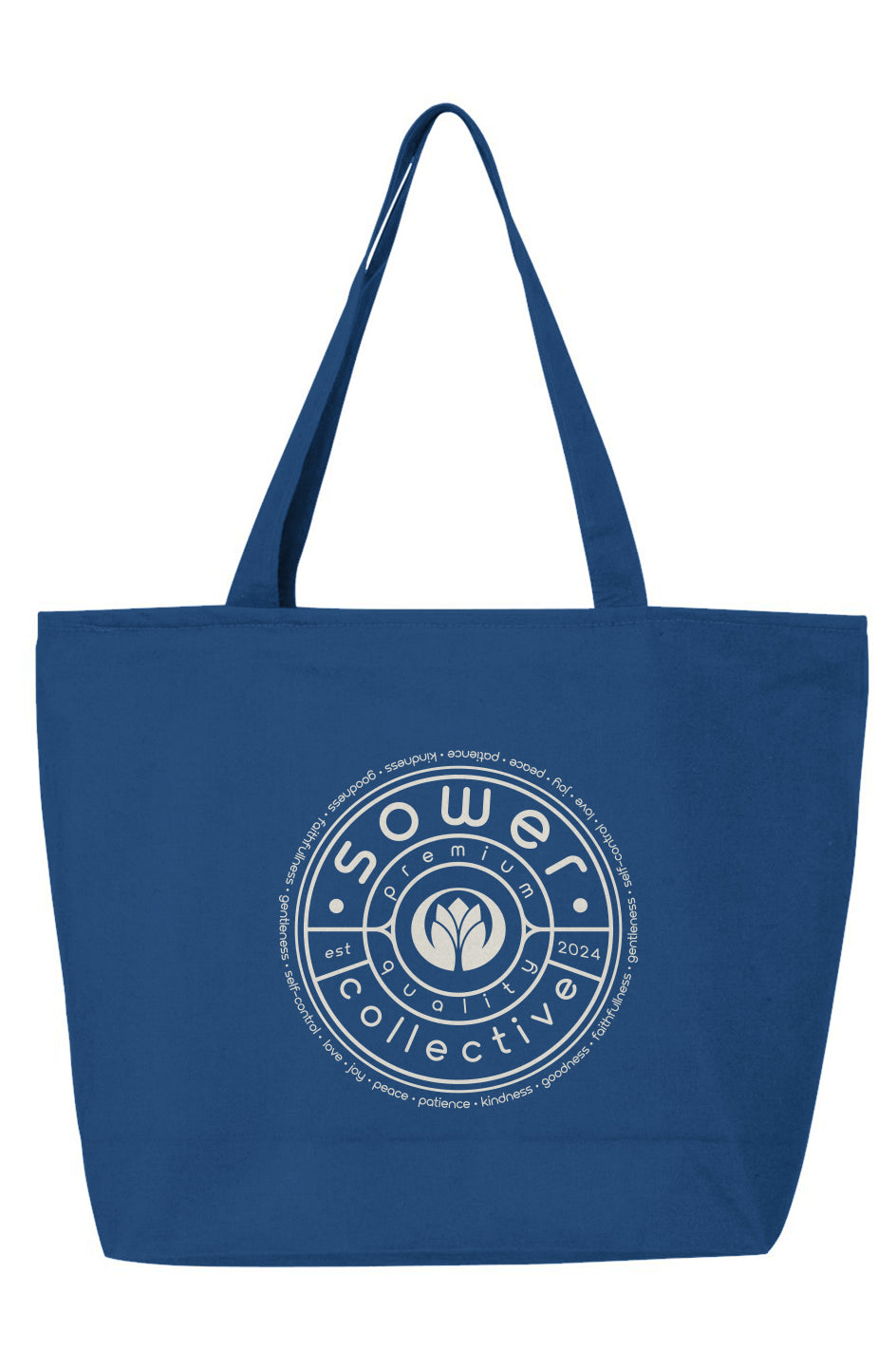 Fruits of the Spirit Button Zippered Tote Bag