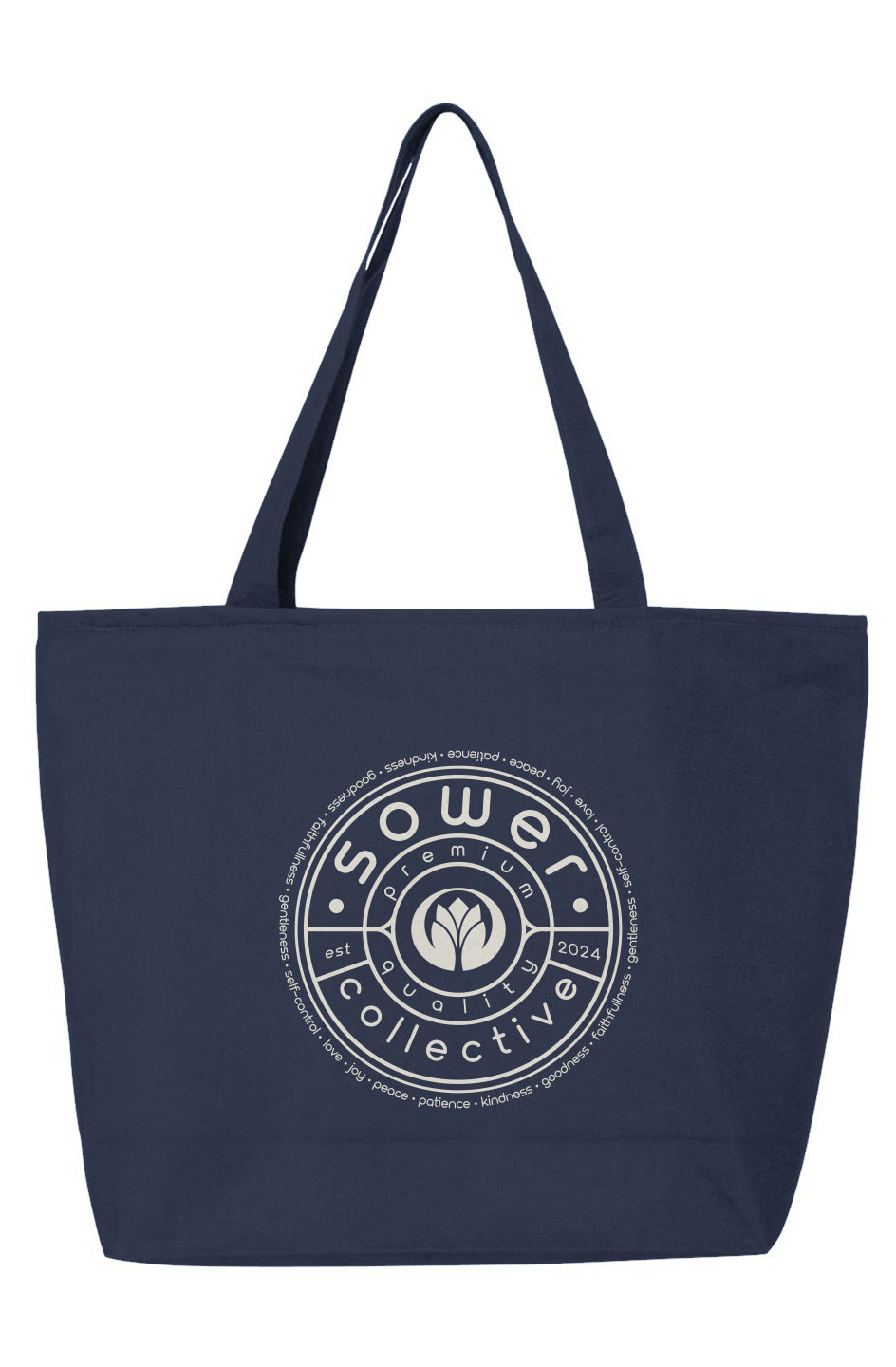 Fruits of the Spirit Button Zippered Tote Bag