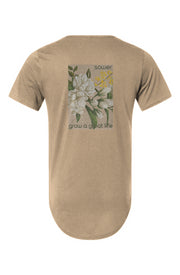 Vintage Floral Curved Hem Tee
