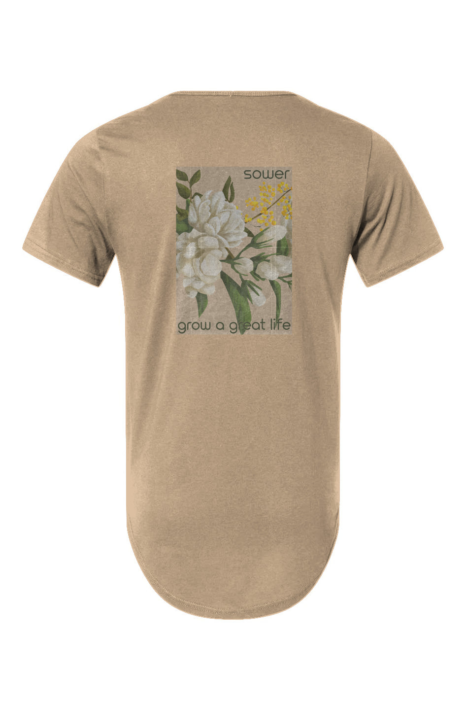 Vintage Floral Curved Hem Tee